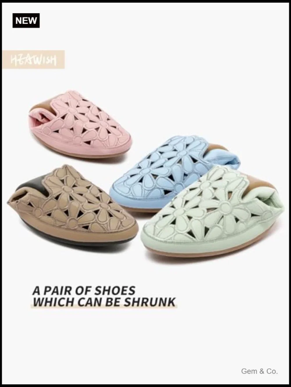 Floral Ballet Flats Slip On PU Leather Round Toe Dress Shoes Women's